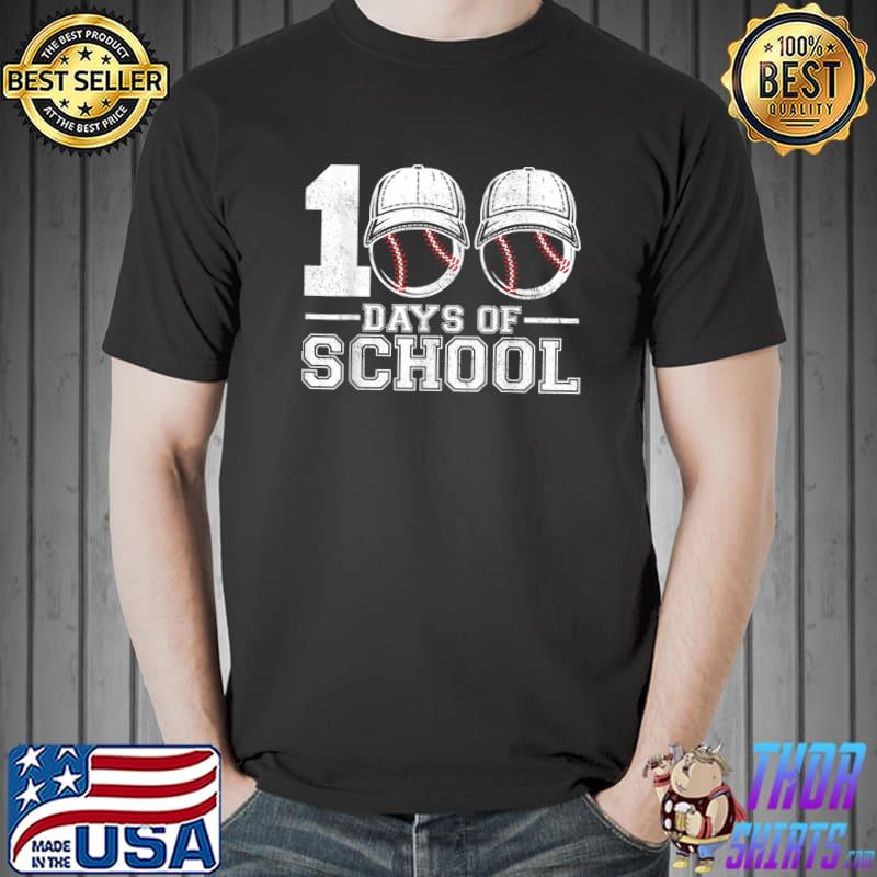 100 Days Of School Baseball 100th Day Of School Teacher T-Shirt