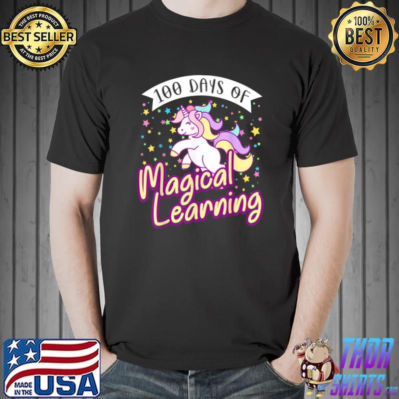 100 Days Of School Unicorn Magical Learning School T-Shirt