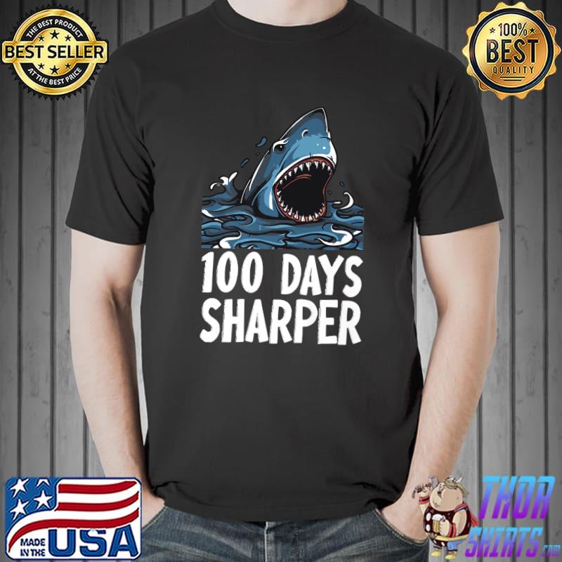 100 Days Sharper Shark Lovers 100th Day of School T-Shirt