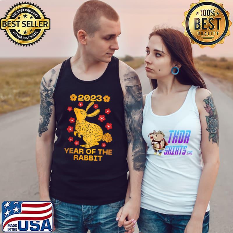 2023 Year Of The Rabbit Happy Chinese New Year Flowers T-Shirt Tank Top