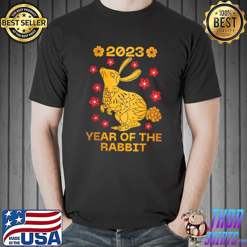 2023 Year Of The Rabbit Happy Chinese New Year Flowers T-Shirt