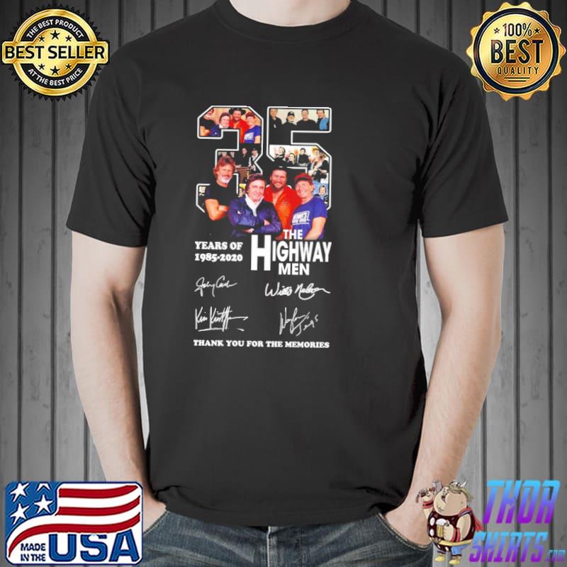 35 years anniversary the highwaymen band with signature shirt