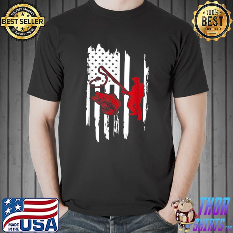 American Flag Fishing Fisherman T-Shirt