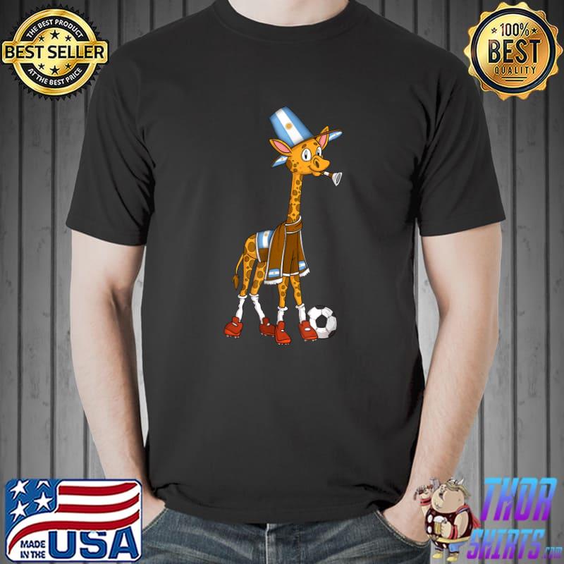 Argentina Giraffe Fan Football Champions T-Shirt