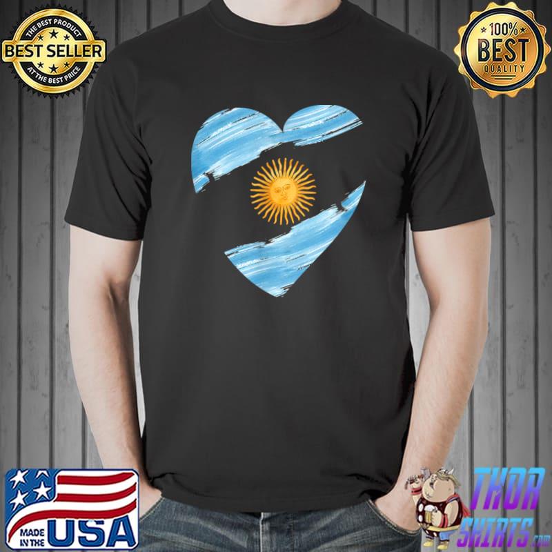 Argentina Heart Argentine Flag Argentinian Champions T-Shirt