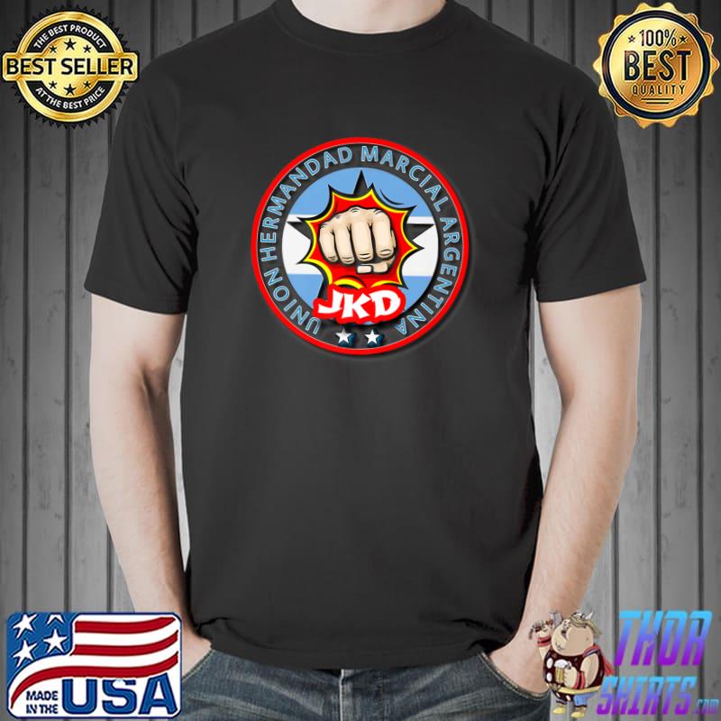Argentina JKD Jeet Kune Do Union Hermandad Marcial Two Stars Symbol Flag T-Shirt
