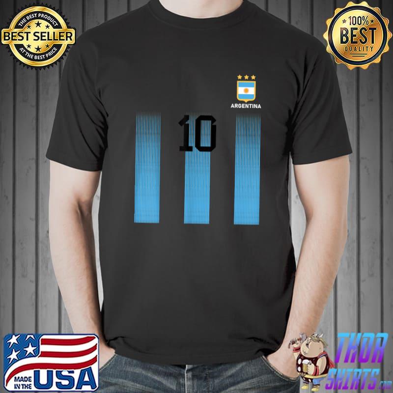 Argentina Number 10 Argentinaian Flag Soccer Worldcup T-Shirt