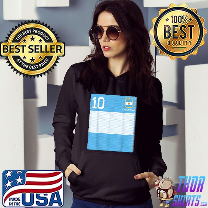 Argentina Number 10 Argentinian Flag Championship Football T-Shirt Hoodie