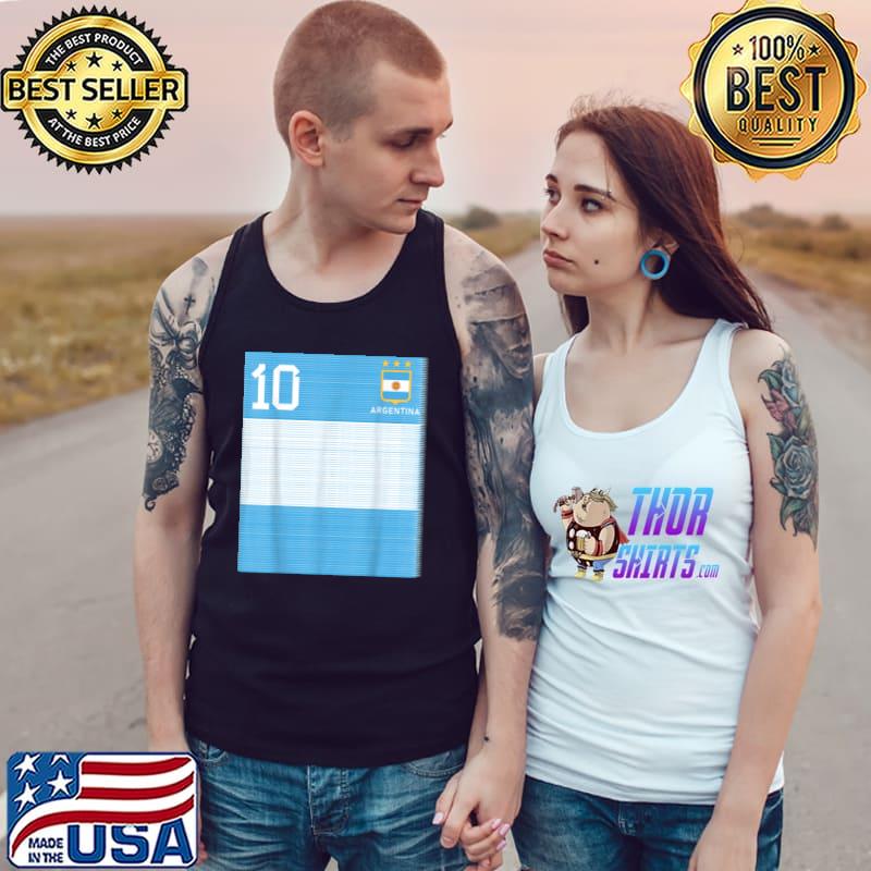 Argentina Number 10 Argentinian Flag Championship Football T-Shirt Tank Top