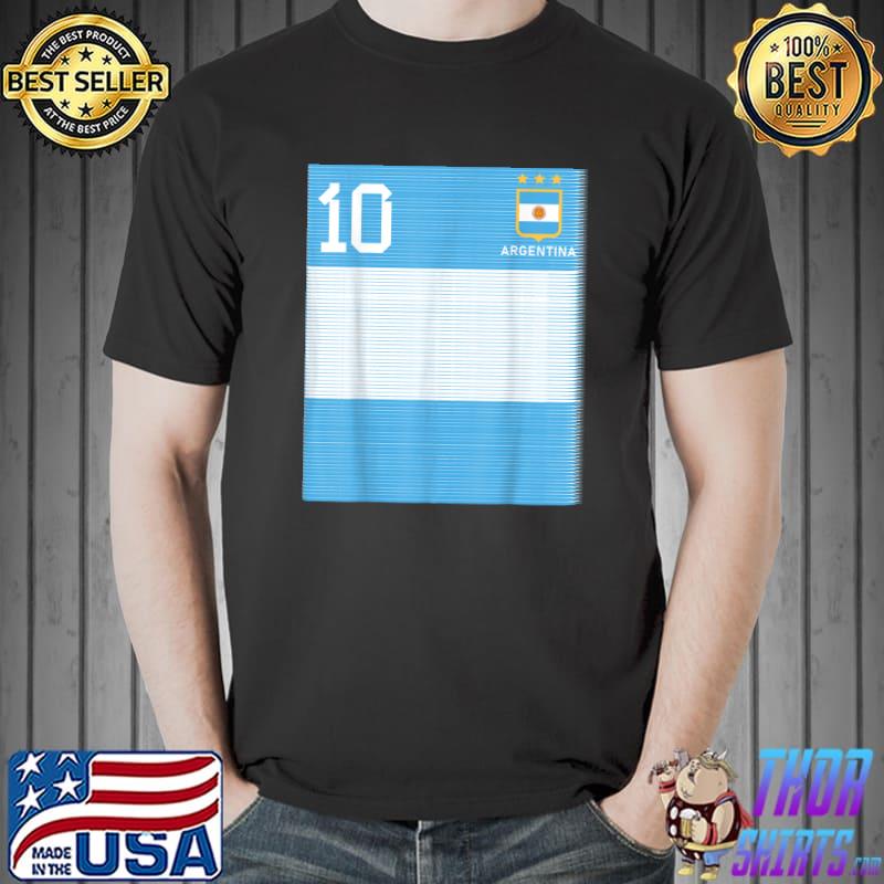 Argentina Number 10 Argentinian Flag Championship Football T-Shirt