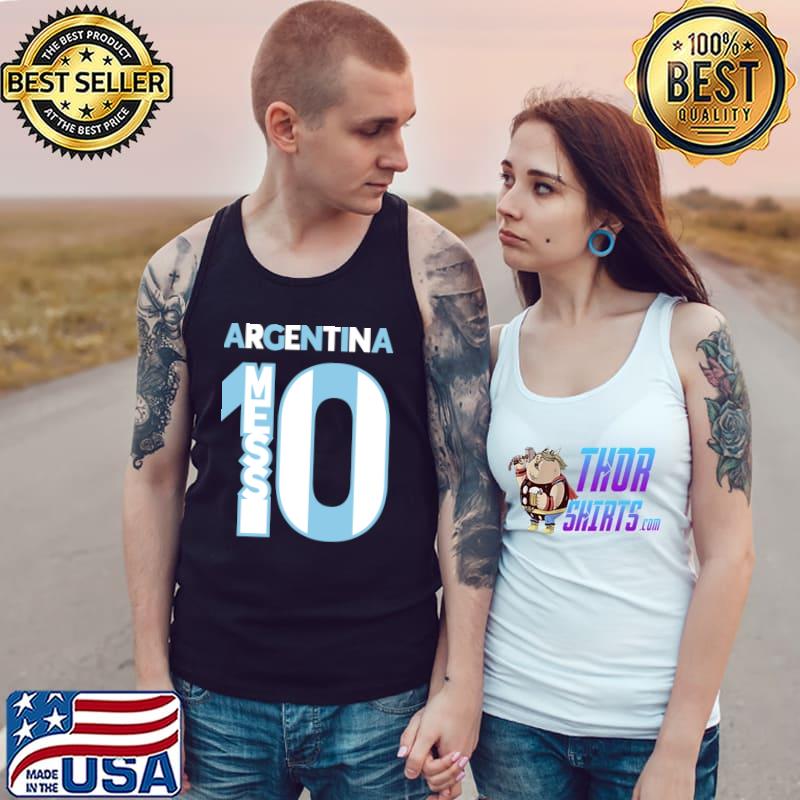 Argentina soccer number 10 messi flag football champion T-Shirt Tank Top
