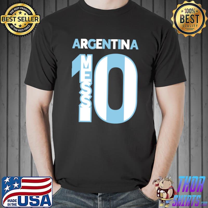 Argentina soccer number 10 messi flag football champion T-Shirt