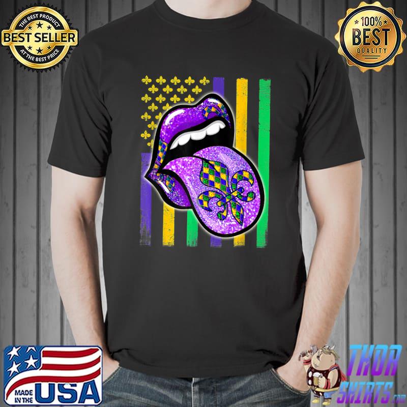 Awesome Mardi Gras 2023 Flag Lips T-Shirt