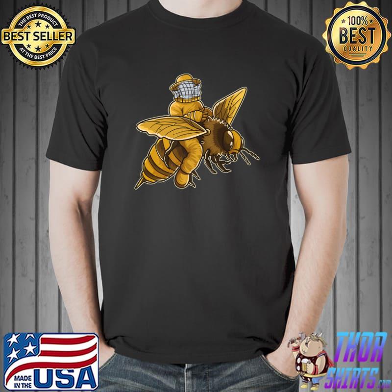 Beekeeper Riding A Honeybee Apiarist T-Shirt