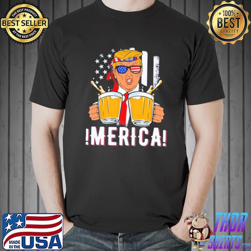 Beer Trump ‘merica funny Trump patriot funny 4th of july classic shirt