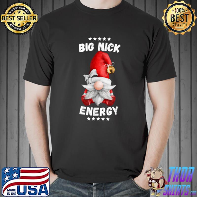 Big Nick Energy Santa Groovy Stars Merry Christmas T-Shirt
