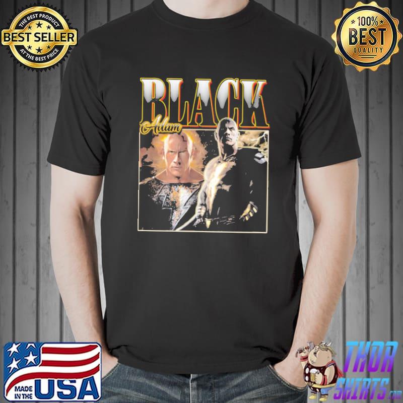 Black adam dwayne johnson portrait retro homepage 90s shirt