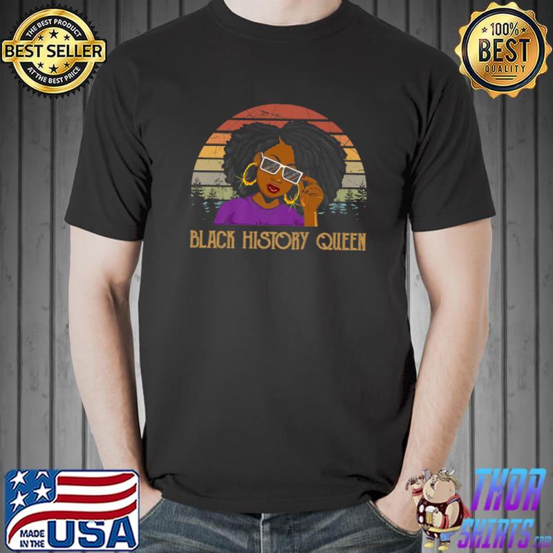 Black History Queen Messy Bun Black Lives Matter Girl Magic Vintage T-Shirt