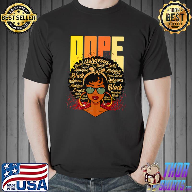 Black Queen Afro Women Unapologetically Dope Gift Watercolor T-Shirt