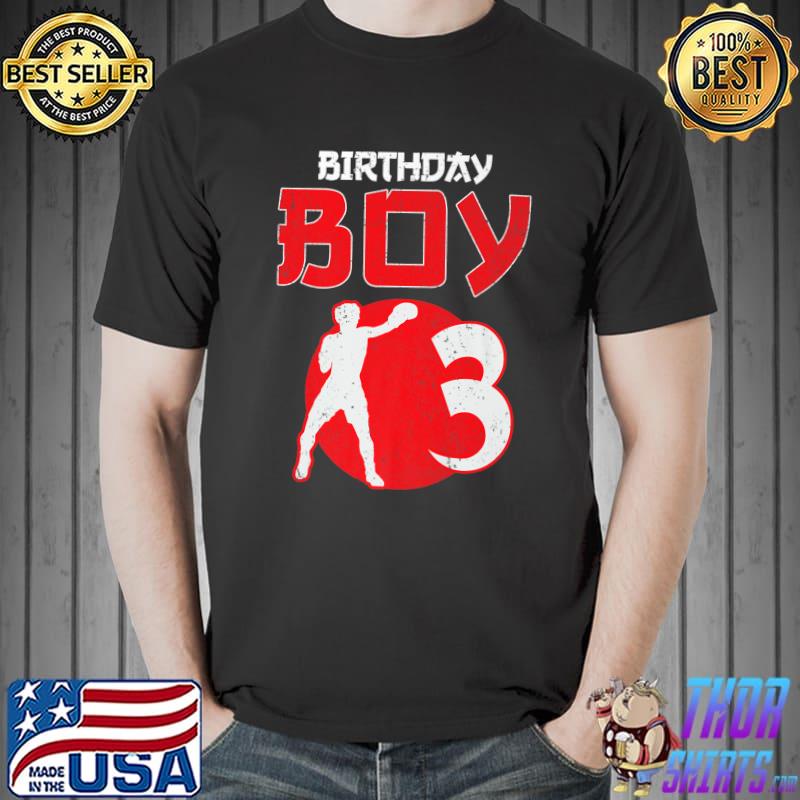 Boxing 3 Years Old Birthday Martial Arts Boys T-Shirt