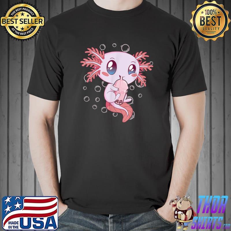 Bubble Boba Tea Kawaii Anime Axolotl T-Shirt