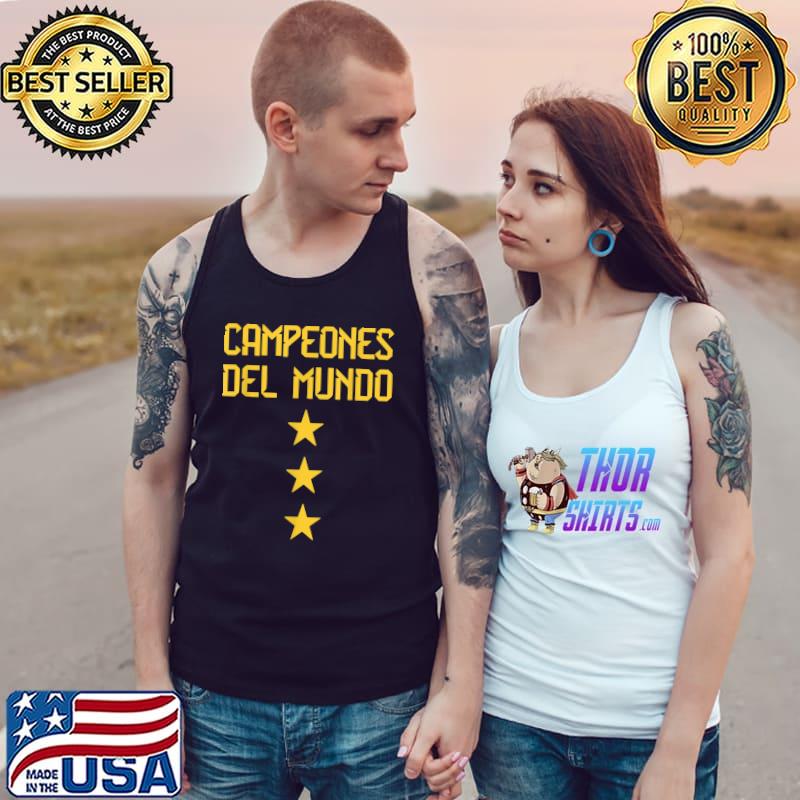 Campeones Del Mundo Argentina 3 Stars Argentinian Flag Three Stars Argentina T-Shirt Tank Top