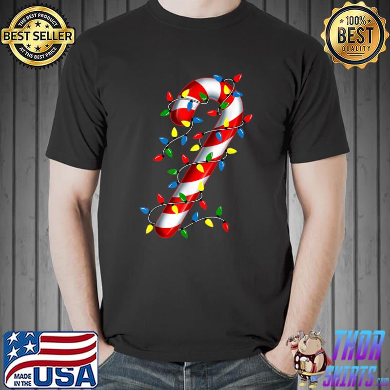 Candy Cane Merry And Bright Christmas Lights Candy Costume T-Shirt