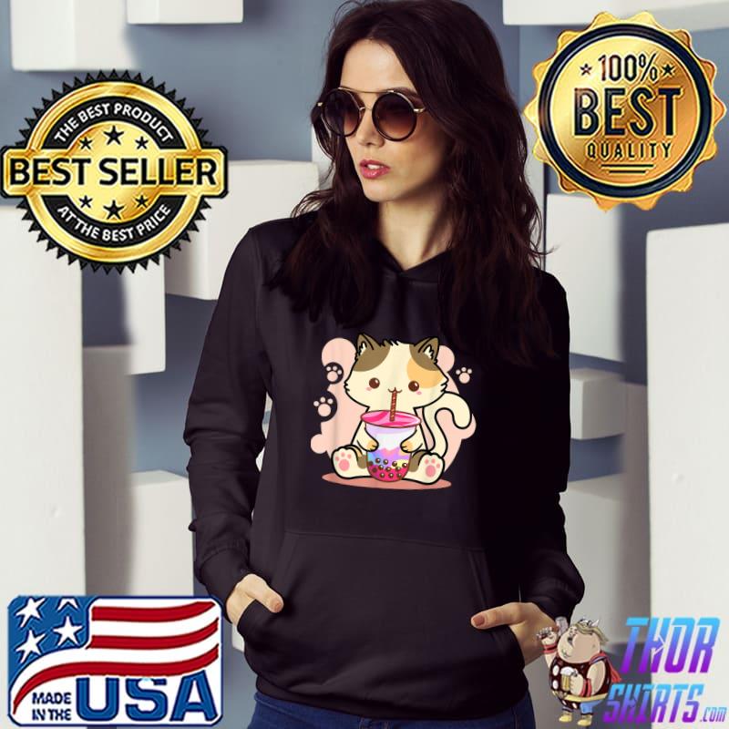 Cat Boba Cat And Boba Milk Tea Lover Tee Gift T-Shirt Hoodie
