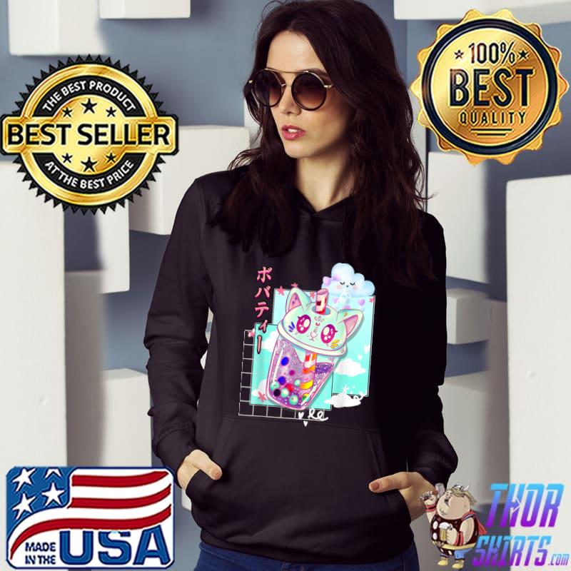 Cat Bubble Tea Kawaii Boba Tea Anime Japanese T-Shirt Hoodie