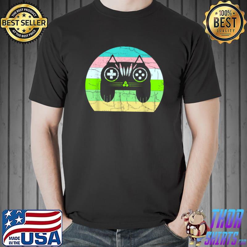 Cat videogames controller retro cat and gaming lover T-Shirt