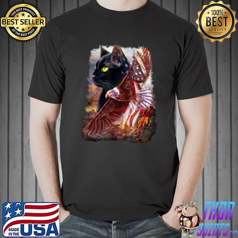 Cat with eagle american flag election T-Shirt