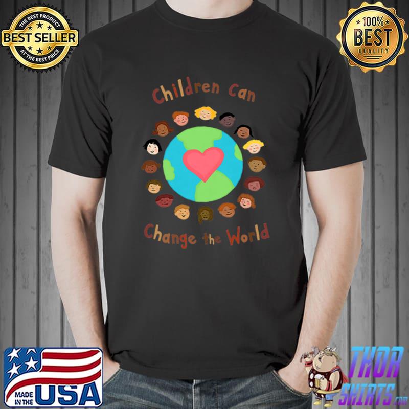 Children Can Change The World Diversity Art By Farah Aria Earth T-Shirt