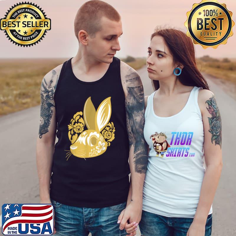 Chinese new year 2023 happy rabbit with flowers and daisies T-Shirt Tank Top