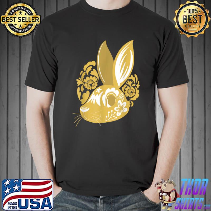 Chinese new year 2023 happy rabbit with flowers and daisies T-Shirt