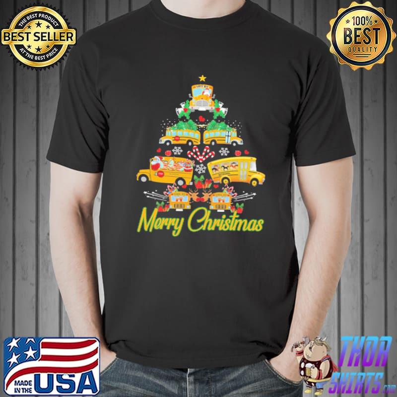 Christmas Tree School Bus Style Shirt