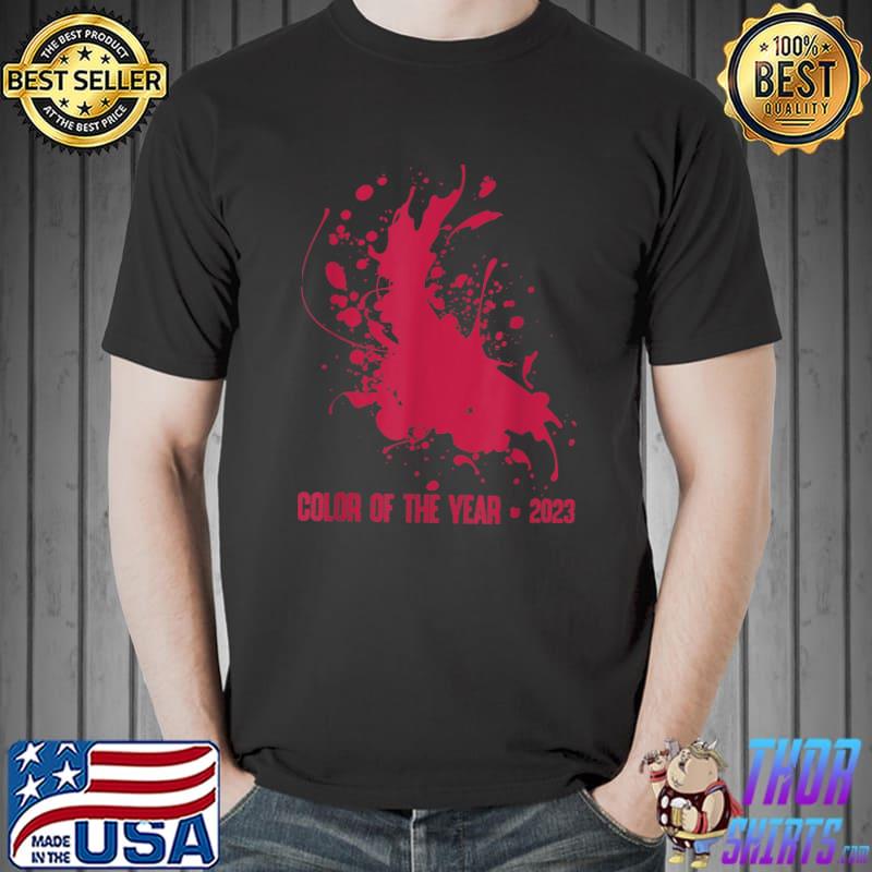Color Of The Year 2023 Viva Magenta Color Splatter T-Shirt