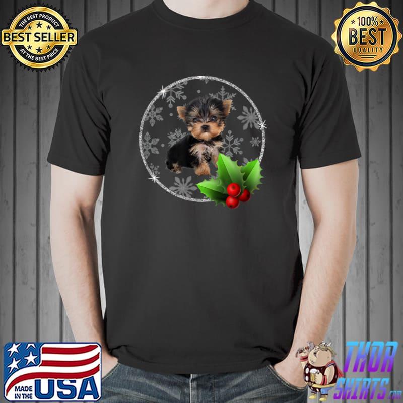 Custom Christmas Design Teacup Yorkshire Pets Dogs Puppy T-Shirt