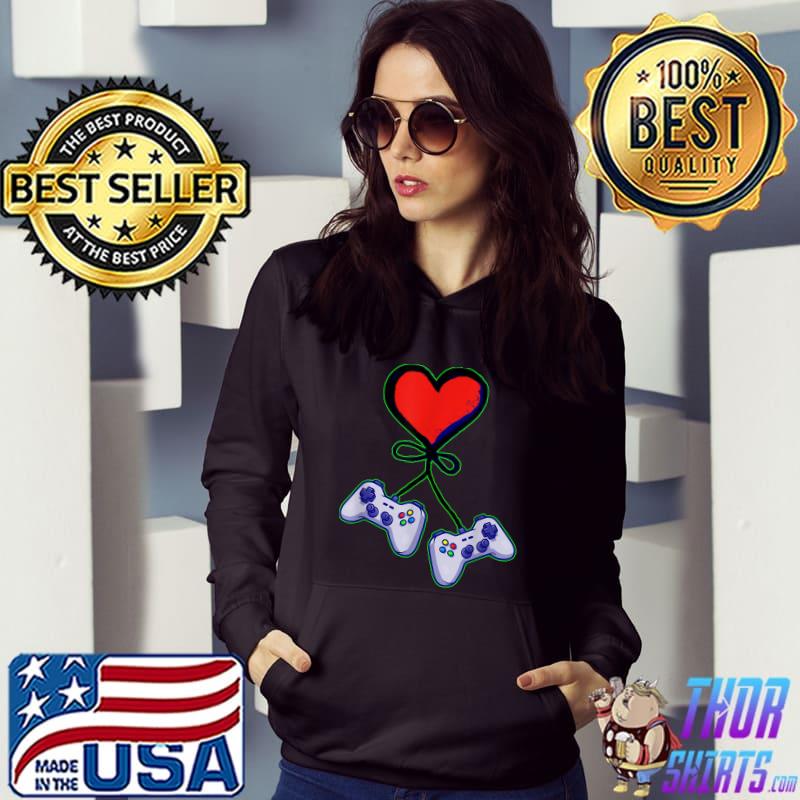 Cute Valentine's Day Matching Couple Video Gamer T-Shirt Hoodie