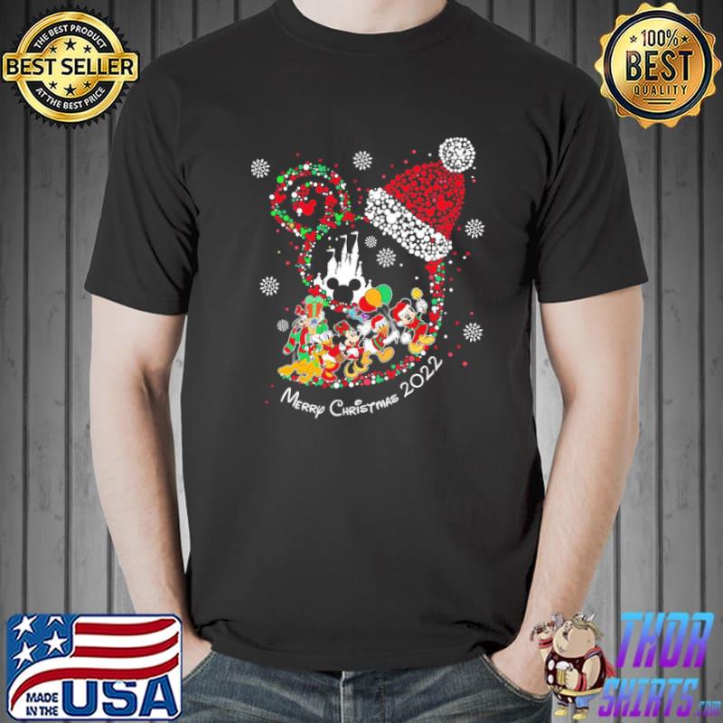 Disney design lovely santa hat christmas of mickey Donald duck shirt
