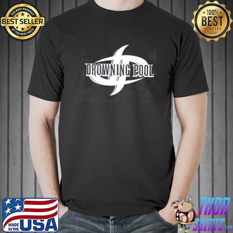 Drowning pool white logo design rock 90s shirt