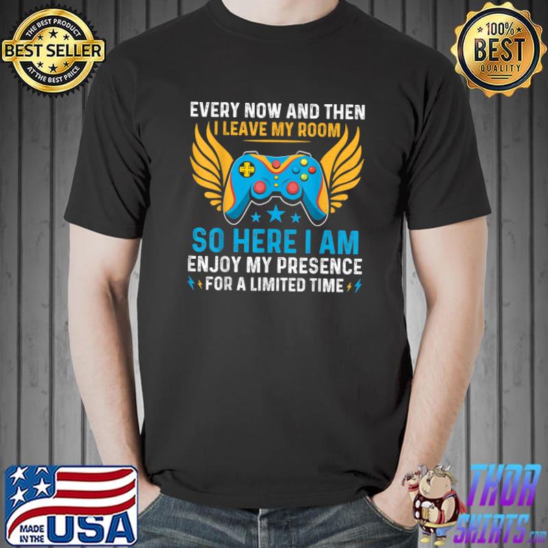 Every Now And Then I Leave My Room Controller Wings Gaming T-Shirt
