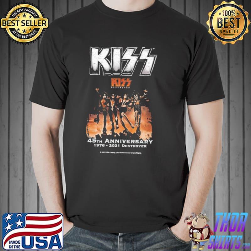Fan art kiss rock band destroyer 45th anniversary 19762021 classic shirt