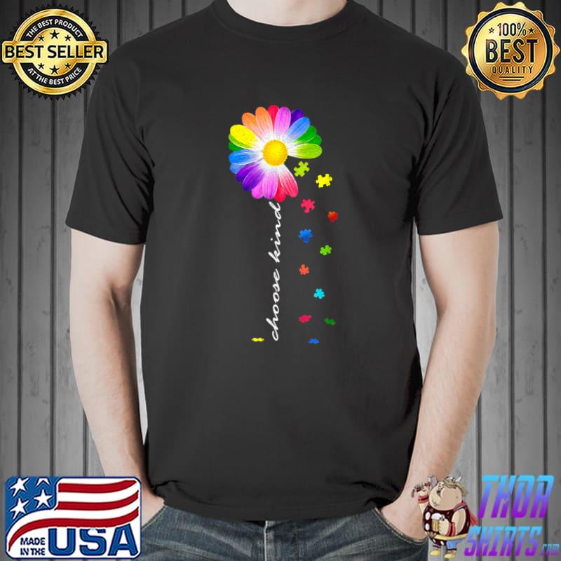 Floral Autism Awareness Daisy Flower Colors T-Shirt