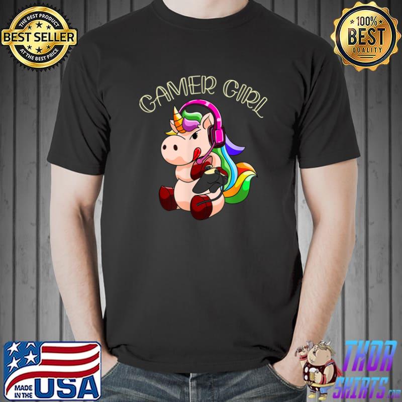 Gamer Girl Unicorn Gaming Cute Video Game s T-Shirt