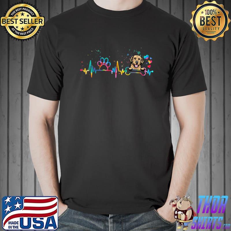 Golden Retriever Heartbeat Tie Dye Dog Lovers T-Shirt