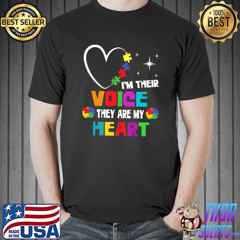 I Am Their Voice They Are My Heart Autism Sped Teachers T-Shirt