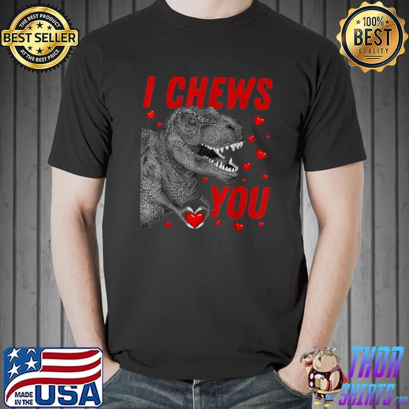 I Chews You Hearts Red Trex Dino Valentines Day Toddler T-Shirt