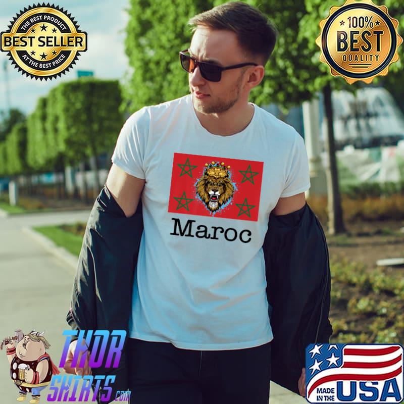 I Love Maroc Cool Morocco Lions Illustration Graphic Design T-Shirt