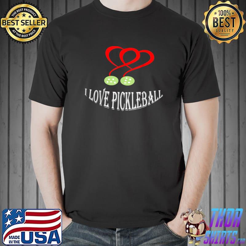 I love pickleball twin heart design T-Shirt