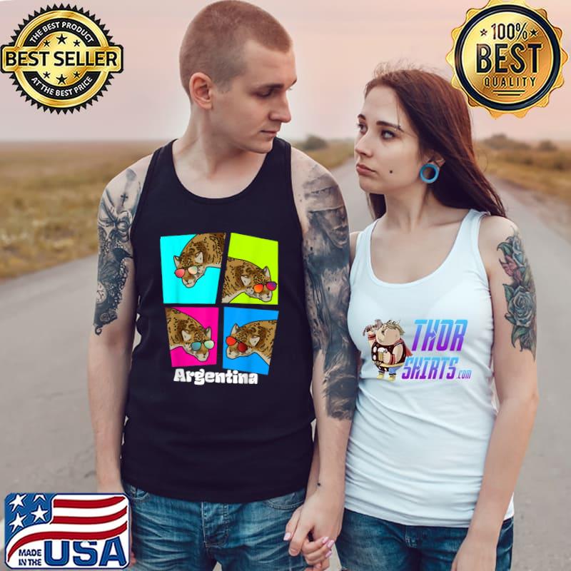 Jaguar Travel To Argentina With Sunglasses Retro T-Shirt Tank Top